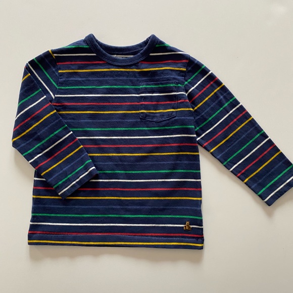 Baby Gap Multi-Colour Stripe Long Sleeve Pocket Brannan Bear T-Shirt size 3 - Picture 3 of 5